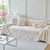 Plush Faux Fur Warm Sofa Cover with Waves Jacquard Textured Throw Blankets for Couch