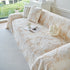 Plush Faux Fur Warm Sofa Cover with Waves Jacquard Textured Throw Blankets for Couch