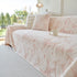 Plush Faux Fur Warm Sofa Cover with Waves Jacquard Textured Throw Blankets for Couch