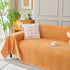 Solid Color Chenille Sofa Throw Blanket, Cozy & Easy Care Fringed Furniture Protector