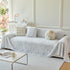 Plush Faux Fur Warm Sofa Cover with Waves Jacquard Textured Throw Blankets for Couch