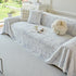 Plush Faux Fur Warm Sofa Cover with Waves Jacquard Textured Throw Blankets for Couch
