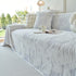 Plush Faux Fur Warm Sofa Cover with Waves Jacquard Textured Throw Blankets for Couch