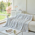 Plush Faux Fur Warm Sofa Cover with Waves Jacquard Textured Throw Blankets for Couch