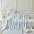 Plush Faux Fur Warm Sofa Cover with Waves Jacquard Textured Throw Blankets for Couch