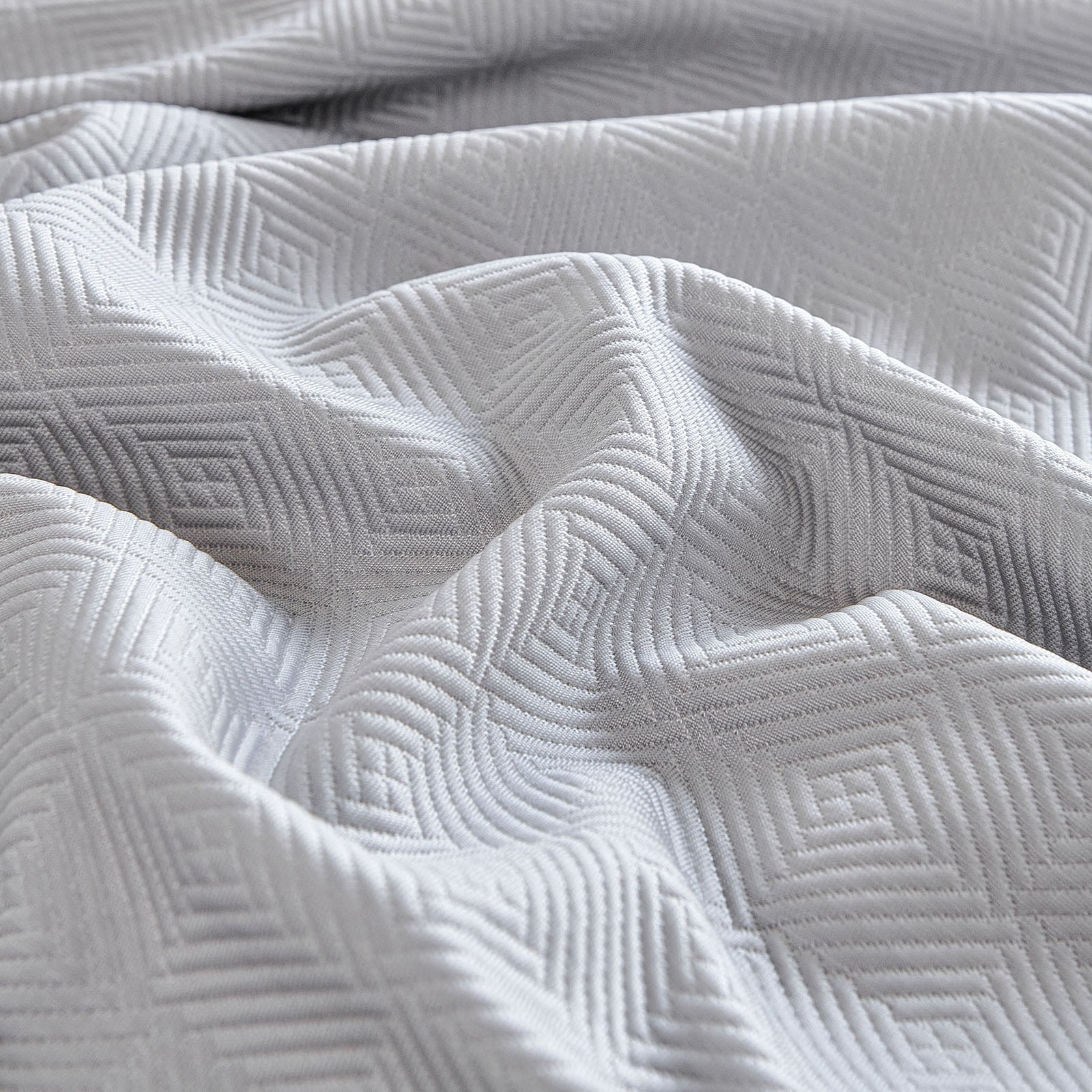 Cooling Ice Silk Soft Sofa Cover Blanket, Woven Geometric Textured Modern Couch Cover