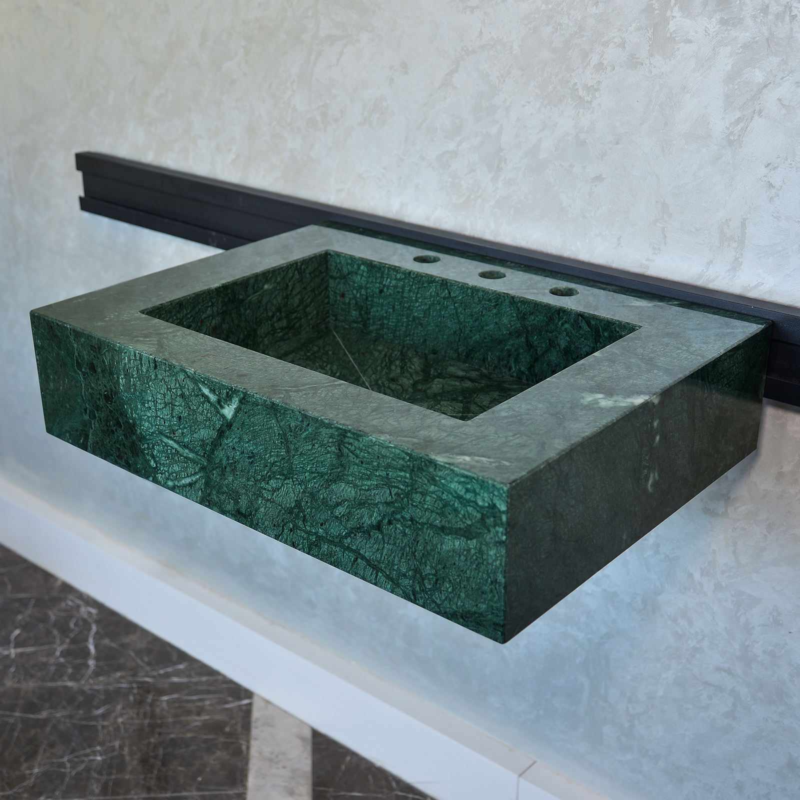 Handcrafted Verde Guatemala Custom Marble Sink (Ns-079)