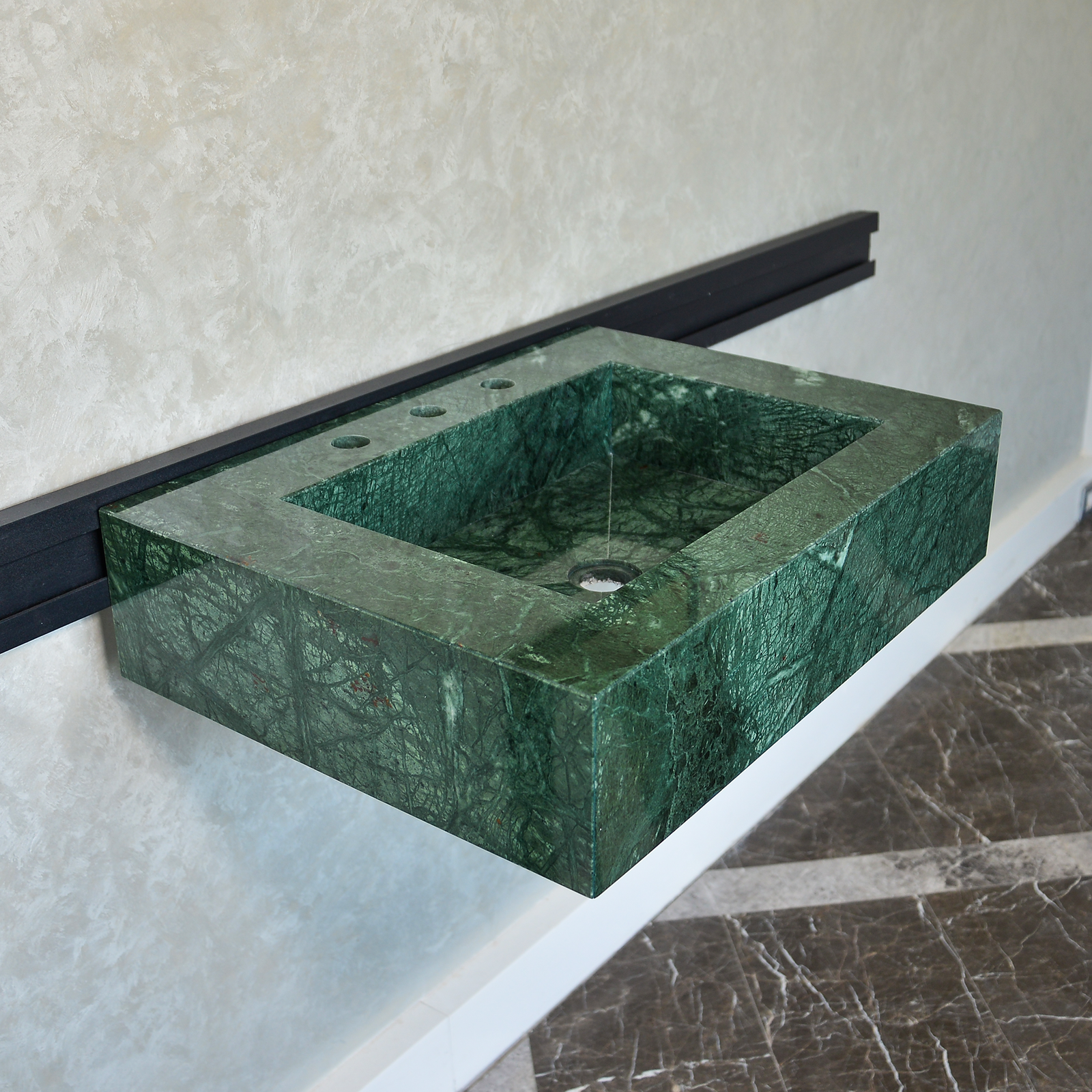 Handcrafted Verde Guatemala Custom Marble Sink (Ns-079)