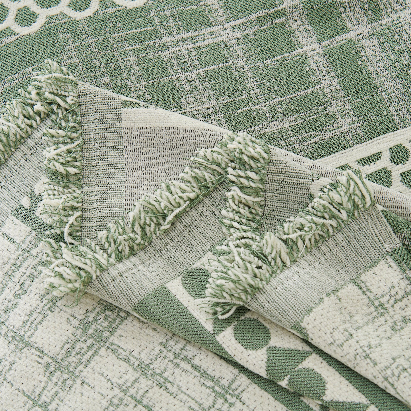 Chenille Sofa Cover Throw Blanket, Boho Geometric Scratch Proof Couch Protector