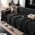 Winter Soft Plush Fleece Sofa Blanket Leaves Jacquard Couch Covers for Couches