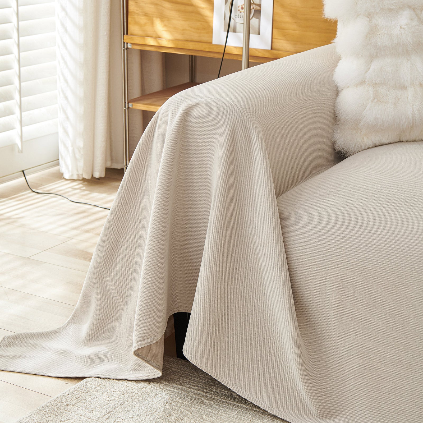Waterproof Scratch Proof Sofa Protector Throw Blanket, Couch Cover for Pets & Kids