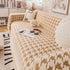Jacquard Plush Houndstooth Sofa Throw Cover, Cover Throws for Sofas, Stylish Living Room Throws