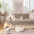 Jacquard Plush Houndstooth Sofa Throw Cover, Cover Throws for Sofas, Stylish Living Room Throws