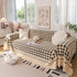 Jacquard Plush Houndstooth Sofa Throw Cover, Cover Throws for Sofas, Stylish Living Room Throws