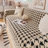 Jacquard Plush Houndstooth Sofa Throw Cover, Cover Throws for Sofas, Stylish Living Room Throws