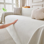 Cooling Ice Silk Knit Couch Cover, Breathable Pet Friendly Soft Throw Cover for Sofas
