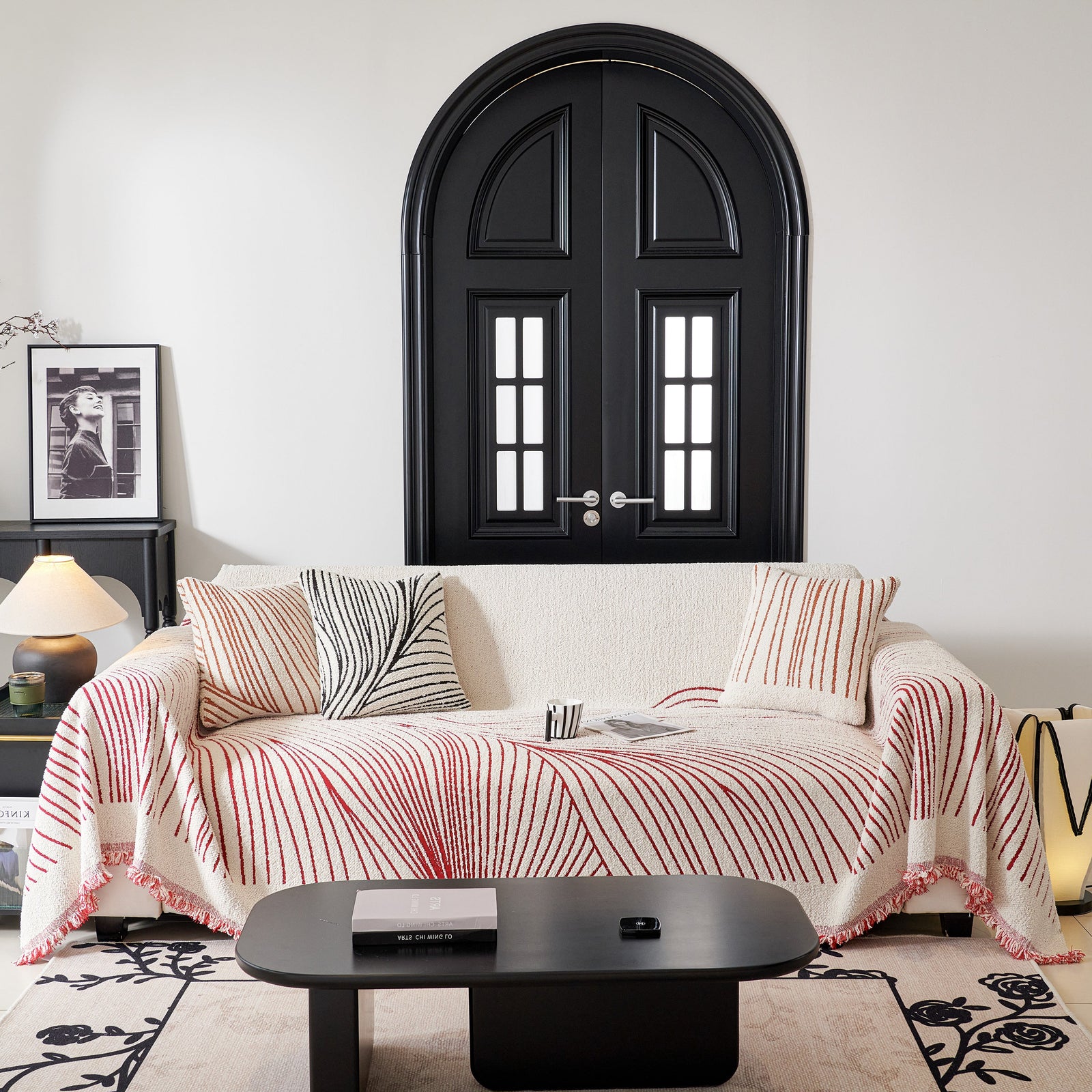 Cozy Striped Sofa Throw Blanket L Shaped Sectional Couch Covers Luxury Throws for Sofas