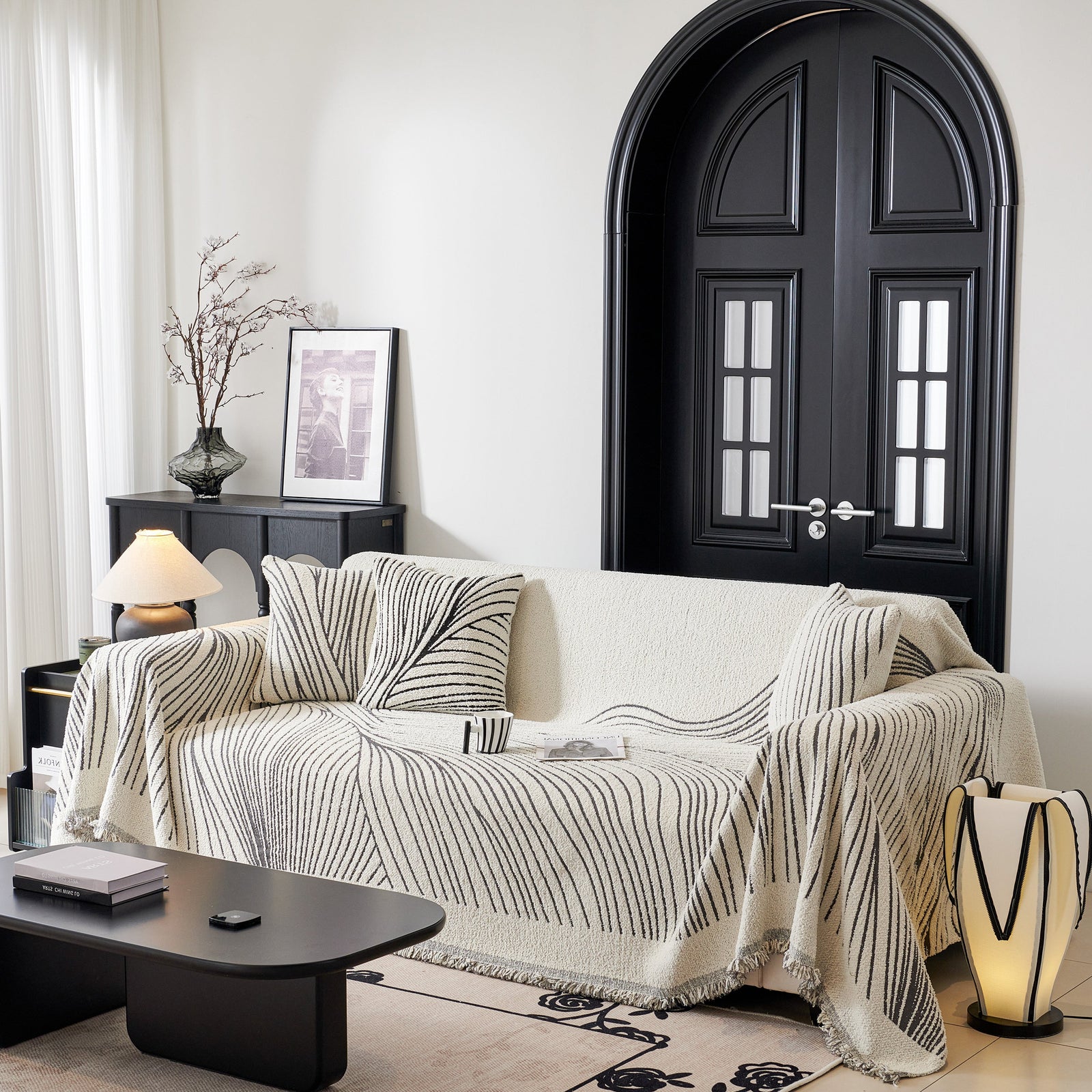 Cozy Striped Sofa Throw Blanket L Shaped Sectional Couch Covers Luxury Throws for Sofas