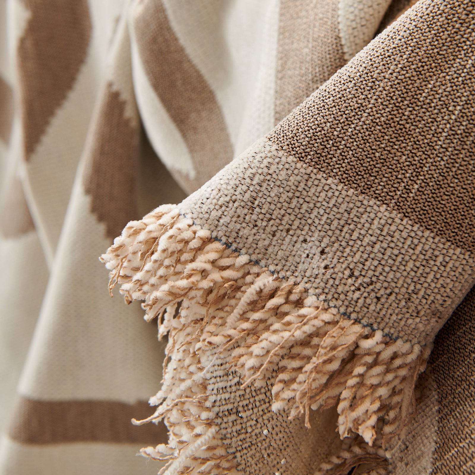 Chenille Geometric Sofa Throw Blanket, Boho Washable Furniture Throw Covers for Sofa