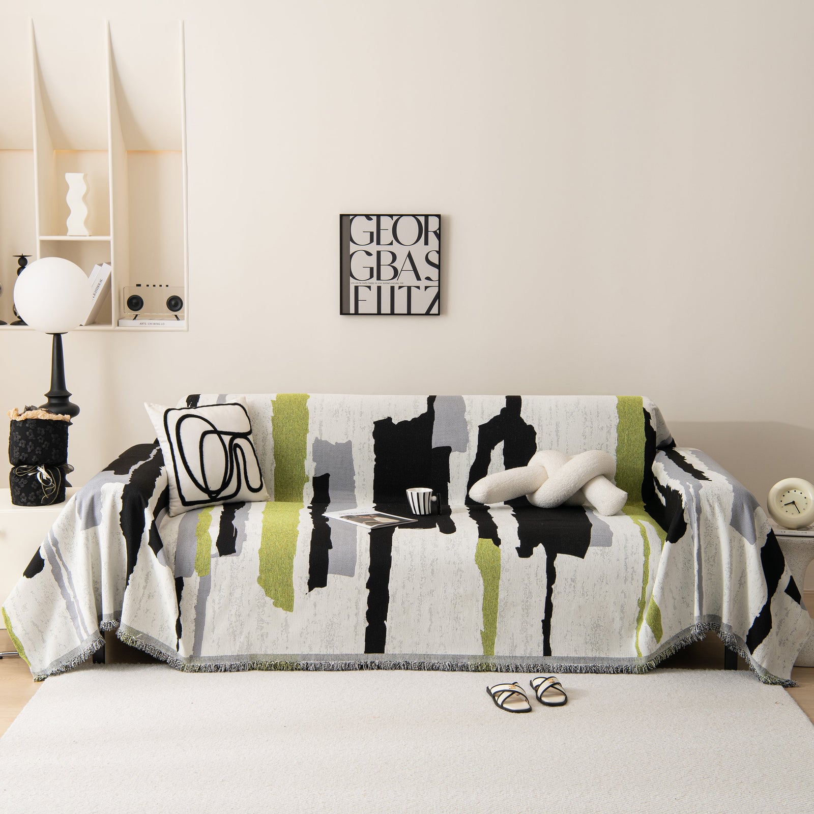 Colorful Chenille Sofa Throw Cover, Fashionable Soft Washable Couch Protector, Sectional Sofa Covers