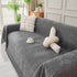 Solid Color Chenille Sofa Throw Blanket, Cozy & Easy Care Fringed Furniture Protector