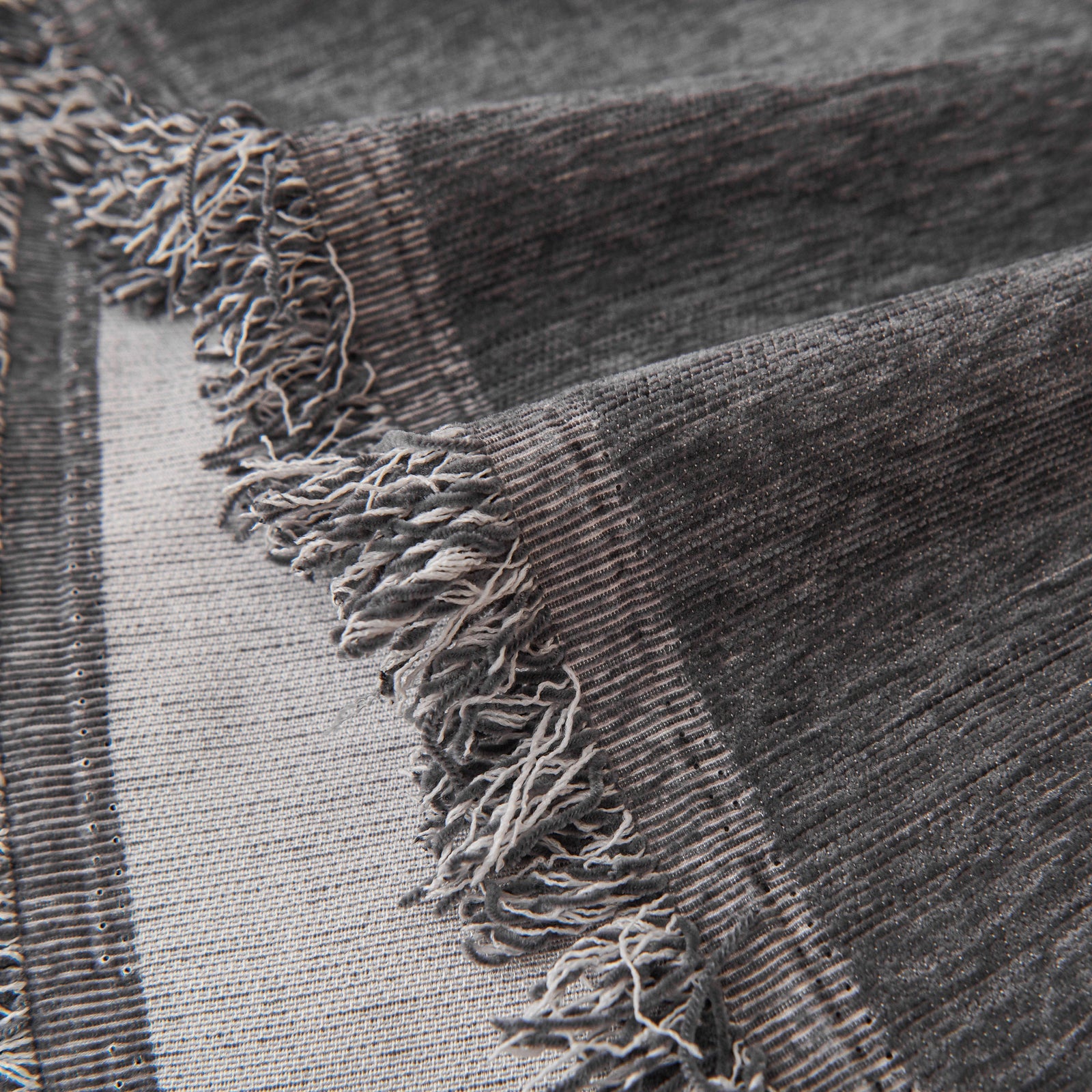 Solid Color Chenille Sofa Throw Blanket, Cozy & Easy Care Fringed Furniture Protector