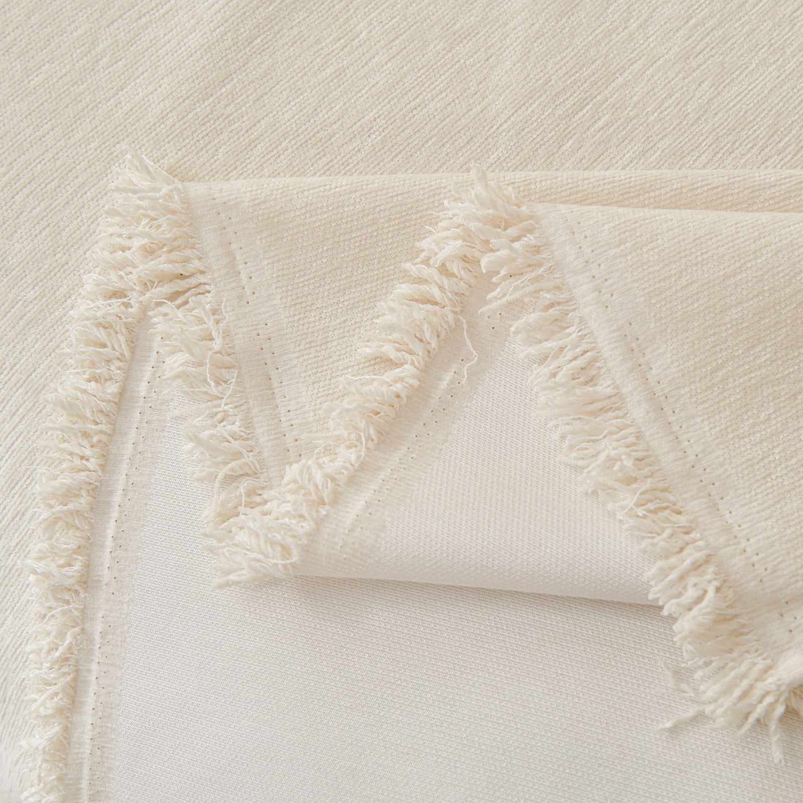 Solid Color Chenille Sofa Throw Blanket, Cozy & Easy Care Fringed Furniture Protector