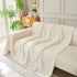 Solid Color Chenille Sofa Throw Blanket, Cozy & Easy Care Fringed Furniture Protector