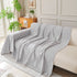 Solid Color Chenille Sofa Throw Blanket, Cozy & Easy Care Fringed Furniture Protector