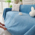 Solid Color Chenille Sofa Throw Blanket, Cozy & Easy Care Fringed Furniture Protector