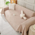 Solid Color Chenille Sofa Throw Blanket, Modern Decor Soft Couch Cover with Fringes
