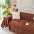 Solid Color Chenille Sofa Throw Blanket, Modern Decor Soft Couch Cover with Fringes