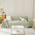 Solid Color Chenille Sofa Throw Blanket, Modern Decor Soft Couch Cover with Fringes