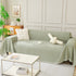 Solid Color Chenille Sofa Throw Blanket, Modern Decor Soft Couch Cover with Fringes