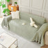 Solid Color Chenille Sofa Throw Blanket, Modern Decor Soft Couch Cover with Fringes