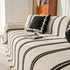 Boho Couch Throw Blanket with Textured Stripes, Sofa Cover for Living Room Decor