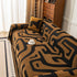 Modern Boho Chenille Sofa Cover Throw Blanket, Abstract Geometric Pattern Couch Cover