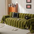 Boho Couch Throw Blanket with Textured Stripes, Sofa Cover for Living Room Decor