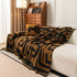Modern Boho Chenille Sofa Cover Throw Blanket, Abstract Geometric Pattern Couch Cover