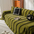 Boho Couch Throw Blanket with Textured Stripes, Sofa Cover for Living Room Decor