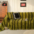 Boho Couch Throw Blanket with Textured Stripes, Sofa Cover for Living Room Decor