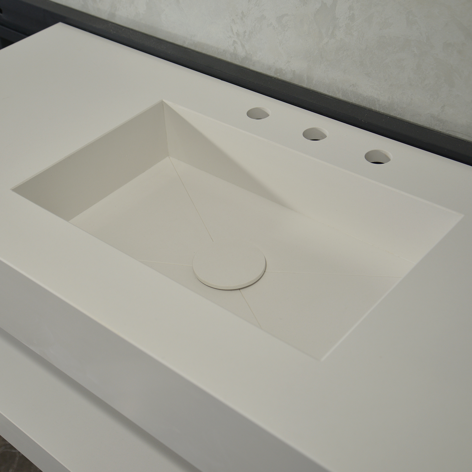Handcrafted Custom Quartz Sink With Shielf (Qu-116)