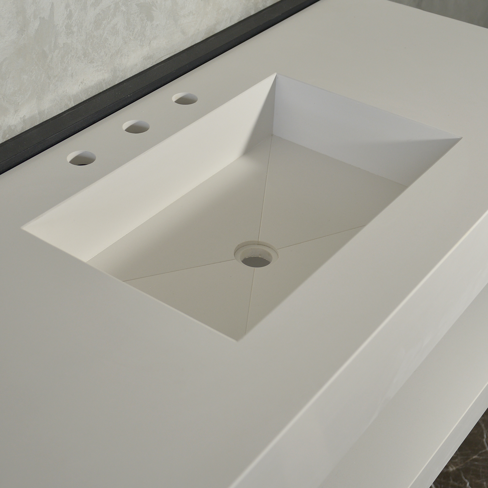 Handcrafted Custom Quartz Sink With Shielf (Qu-116)