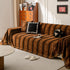 Boho Couch Throw Blanket with Textured Stripes, Sofa Cover for Living Room Decor