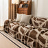 Modern Chenille Bold Abstract Pattern Sofa Cover, Artistic Decorative Furniture Cover