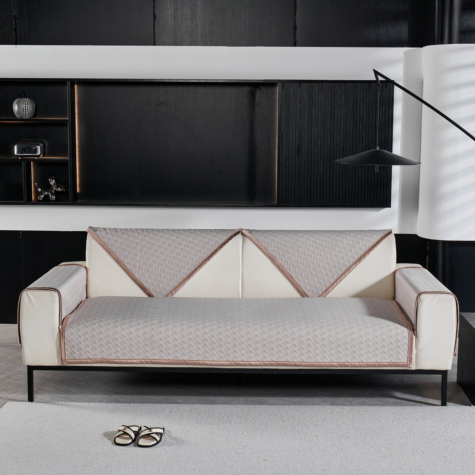 Geometric 3D Sofa Cover, Non-Slip Couch Protector for Seat, Backrest & Armrest