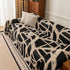 Modern Chenille Bold Abstract Pattern Sofa Cover, Artistic Decorative Furniture Cover