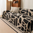 Modern Chenille Bold Abstract Pattern Sofa Cover, Artistic Decorative Furniture Cover