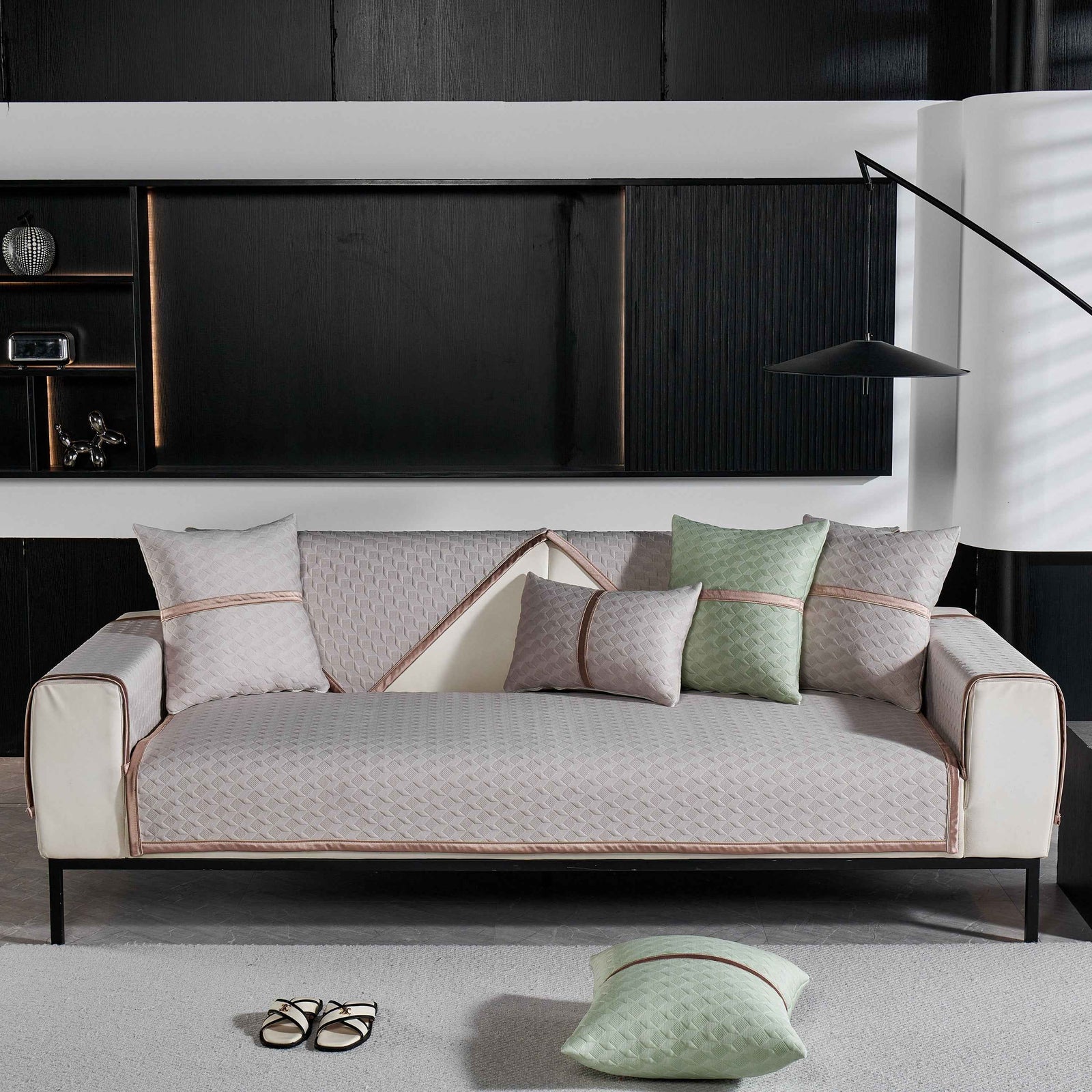 Geometric 3D Sofa Cover, Non-Slip Couch Protector for Seat, Backrest & Armrest