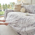Plush Faux Fur Warm Sofa Cover with Waves Jacquard Textured Throw Blankets for Couch